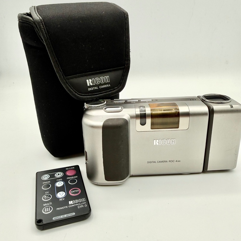Ricoh RDC-4300 Digital Camera Silver Rotating Lens Remote Case-TESTED WORKING
